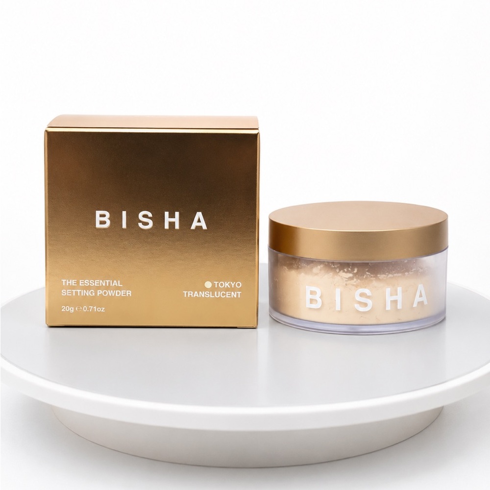 BISHA Translucent Setting Powder - Light/Gold Finish